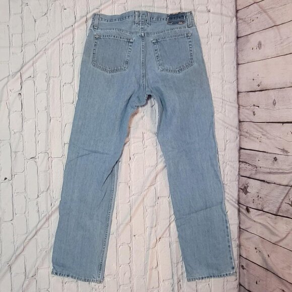 Vintage Blue Wrangler Straight Leg Jeans Mens 36w 34l - Picture 4 of 6